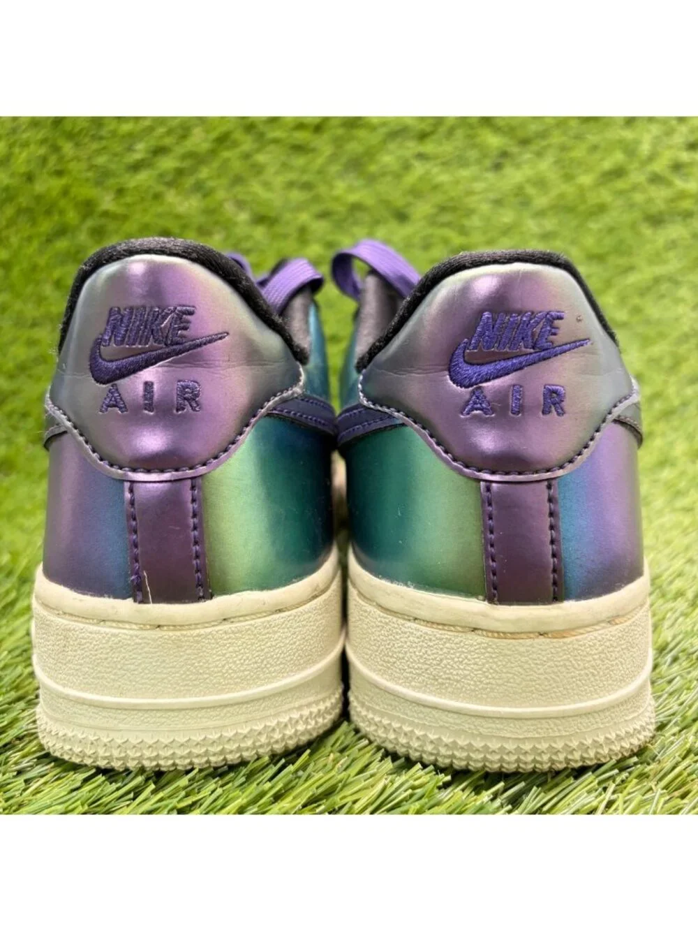 Nike Air Force 1 Low Purple Neptune Green Girls Size 4.5Y Athletic Shoes Sneaker